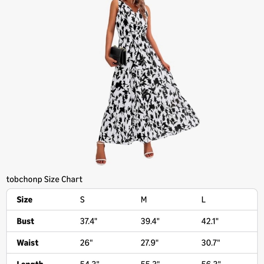Chic Black and White Floral Maxi Dress - Picture 3 of 4